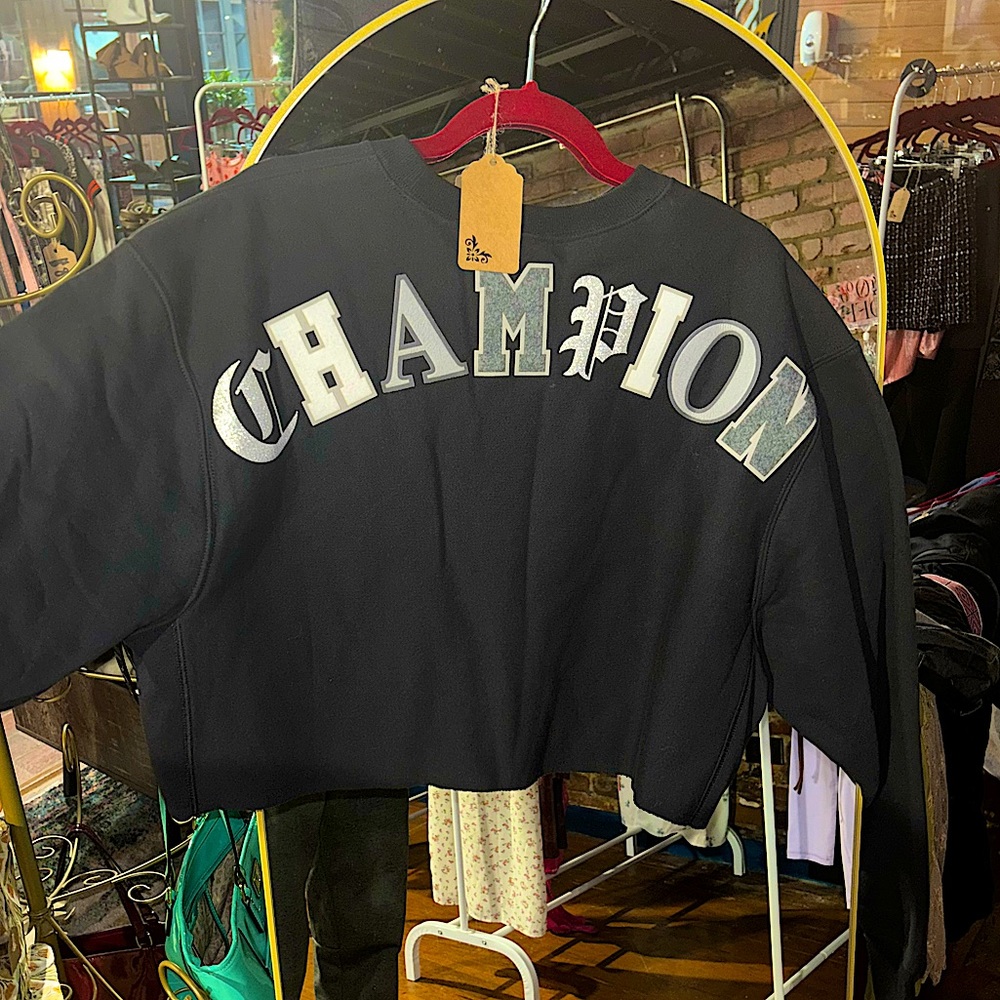 champion crop crewneck sweatshirt